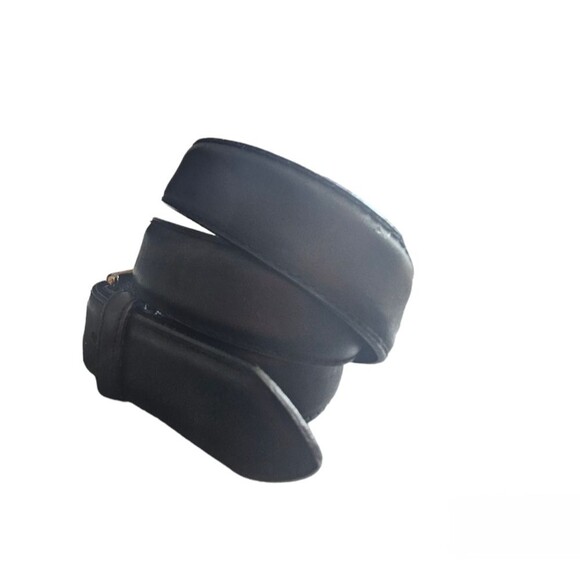 Vintage Crazy Horse Leather Belt Sz Genuine Cowhide Lining Classic Vintage Black - Picture 3 of 11